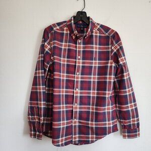 Boys SZ XL (18-20) Ralph Lauren Red/Cream/Multi Plaid Long-Sleeve Dress …
